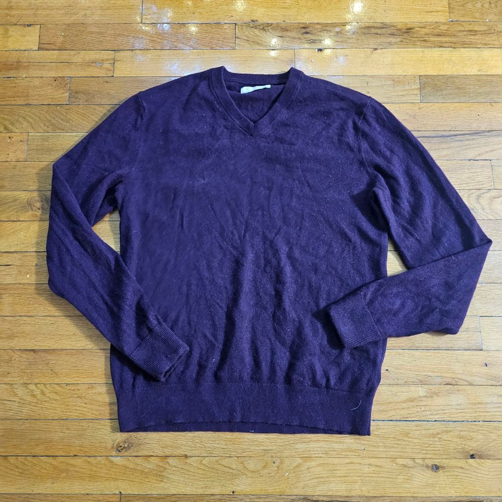 EVERLANE V-Neck Cashmere Sweater Men's Medium Purple